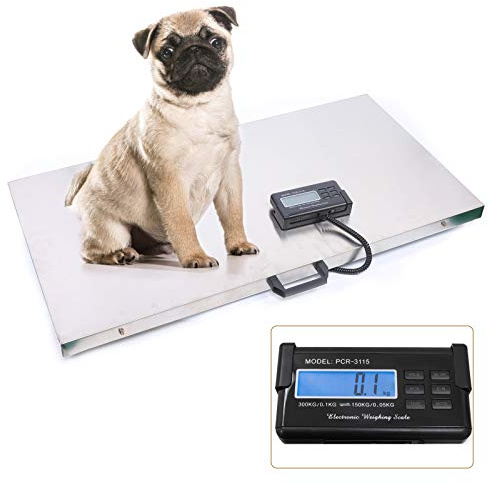 Postage Scale, Digital Postal Scale, Pèse-personne électronique vétérinaire en acier inoxydable 103 x 53 cm Charge max. 300 kg, Pèse-Lettre Numérique Haute Précision Échelle Postale Numérique