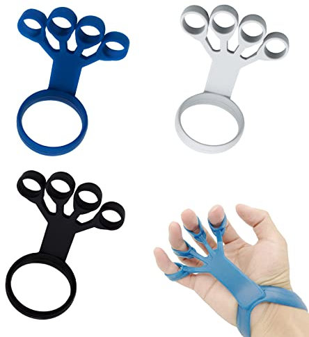 Floatdream 2 Stück Fingertrainer Silikon, Hand Finger Trainingsgerät, Finger Extensor Exerciser, Für die Stärkung der Finger und das Training der Handmuskeln (3 Größen)