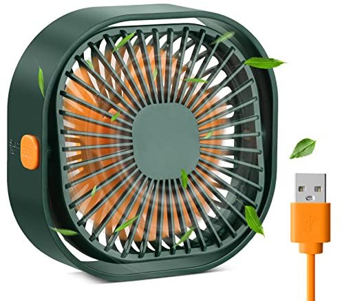 RJVW 4 Inch Small USB Desk Fan, 3-Speed Portable & 360°Rotatable Mini Cooling Fan, USB-Powered Desktop Fan for Home Office Bedroom Dorm Indoor Outdoor Summer Gift