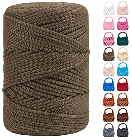 LEREATI Polyester Garn 3mm x 170m, Makramee Garn 3mm Geflochten Makramee Schnur Bunt, Macrame Cord 3mm Farbig für Geschenk, Häkeltasche, Umhängetasche, Platzteller, Wohndekorationen (Graugrün)