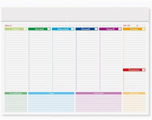 Hole Gadget | Planning Settimanali Personalizzati, Gadget Personalizzati Promozionali per Aziende, Omaggio ai Clienti di Fine Anno, Planner 43X31 cm Cod. PA802