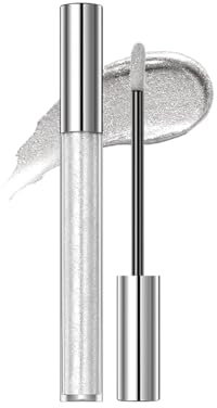 Dyceittdia 2.4g Barras de Labios Antiadherentes, Barras de Labios Brillantes, Color de Larga Duración, Sombras de Ojos con Diamantes, Plata, Lipstick Lipsticks