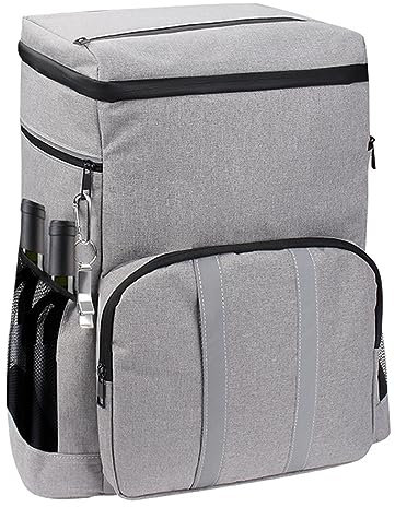 LeGDOr Kühlrucksack, 20 l, isolierte Camping-Kühltaschen, Oxford-Stoff, mehrere Taschen, auslaufsichere Picknick-Rucksäcke für Frauen, Wandern, Camping, Picknick, Outdoor-Aktivitäten, Grau