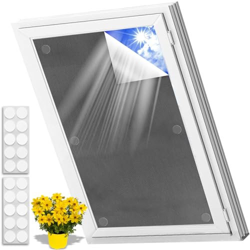Dachfenster Verdunklungsrollo, 2025 NEU Fenster Verdunkelung 100% lichtundurchlässig, Rollos für Fenster ohne Bohren Dachfenster Rollo Thermo Sonnenschutz Verdunkelungsrollo 20 Nano-Klebe,145 * 100CM