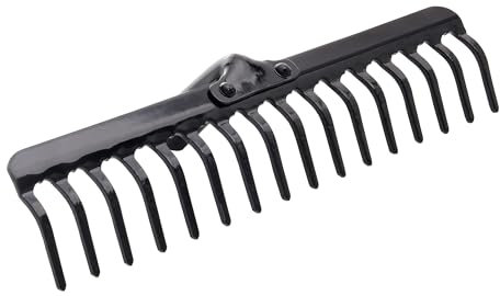 KADAX Gartenharke ohne Stiel, Gartenrechen aus Metall, Rasenrechen für Gartenpflege, Robuste Rasenharke, Rechen zum Harken, Harke für Rasen, Gartenwerkzeug (Rechteckig 16 Zinken)