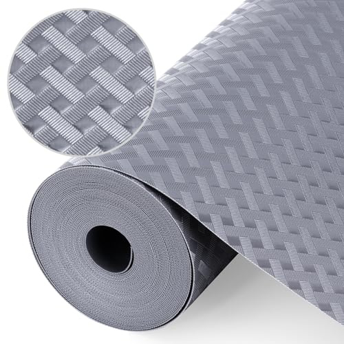 Origuuds Schubladenmatte, Wasserdichtem Schubladenauskleidung Antirutschmatte Kühlschrankauskleidungen Nicht Klebende für Küchenschränke Schubladen Schrank (Grau/60cm x 600cm)