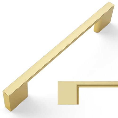 Amerdeco 10 Pack Brushed Gold Cabinet Pulls 128mm Kitchen AM008 | Suitable for Kitchen Cabinet, Drawer, Cupboard, Wardrobe
