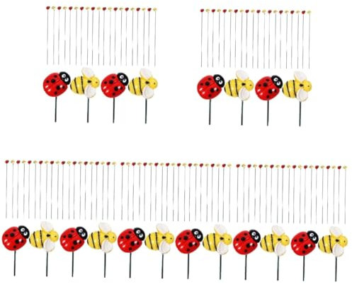 Sosoport 5 Sets Bienen-gartenpfähle Dekorative Gartenpfähle Ornamente Aus Kunstharz Hofdekorationen Für Frühlingsdekorationen Im Freien 20 Stück * 5