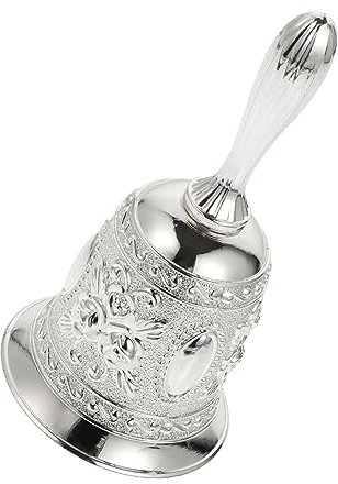 ORFOFE Dinnerglocke Aus Zinklegierung Handglocke Silber Für Home Dekoration Hotel Büro Restaurant Mit Lauten Klingeltönen Als Oder Retro Vintage Erinnerungsglocke