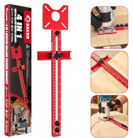 Saker Router Milling Groove Bracket | Cabinet Hardware Jig | Adjustable Cabinet Template Tool | Router Jigs for Woodworking(1pcs)