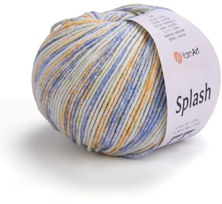 YarnArt Jeans Splash - Variegerat sportgarn 55% bomull 45% akryl 1 hud/boll 50 g 174 yds bomullsgarn stickningsgarn mjukt garn amigurumi bomullsgarn (956)