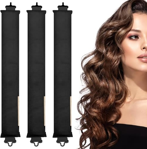 Bigodini senza calore, bigodini per capelli Bigodini senza calore Fascia per capelli Bigodini senza calore Riccioli notturni Bigodini senza calore per capelli lunghi - 3 pezzi