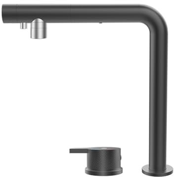 XJTNLB Robinet Cuisine Douchette Noir Robinet 3 Voies Osmoseur Mitigeur Cuisine Fenetre Mitigeur Camping Car Mitigeur Monocommande Evier Rotation