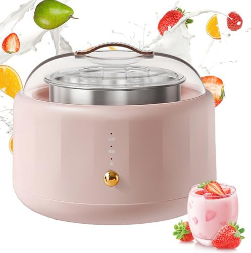 Yaourtière Domestique, Yaourtière Grecque électrique, Fermenteur Natto électrique 1 L avec Doublure en Acier Inoxydable 304, Trois Niveaux De Mode D'acidité, Fabrication Automatique De Yaourt, pour