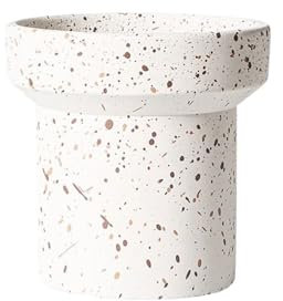 Pot Plante Pot de fleurs cylindrique avec point de pulvérisation, pot de fleur en ciment de bureau avec trou de drainage, for décorer le balcon, le salon et la cuisine Pot de Fleurs(Blanc,Grand)