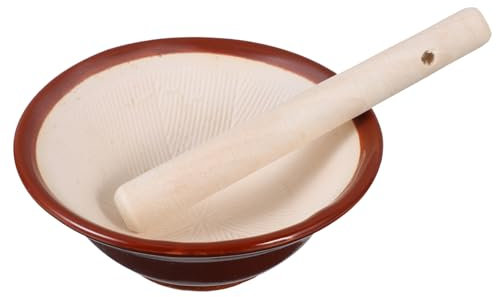 Homoyoyo Cuenco De Cerámica Para Moler Condimentos Tazón De Molienda De Cerámica Para Preparar Alimentos Cocina Cuenco Para Moler Condimentos