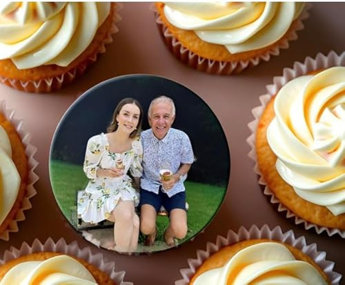 PRECUT Edible Personalised MULTI PHOTO Premium Wafer Rice Fondant Paper Cupcake Cocktail Drink Topper 4 SIZE OPTIONS