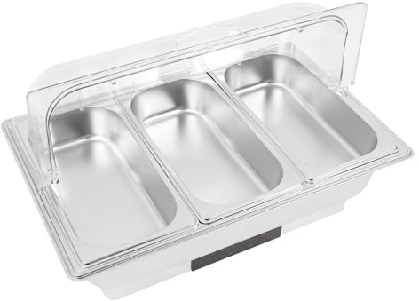 panfudongk Elektrische Buffetwärmer Speisenwärmer Chafing Dish Buffet Wärmer Edelstahl Behälter 9L 15L Lebensmittelbehälter mit Temperaturregelung für Party Catering (3 Fächer)