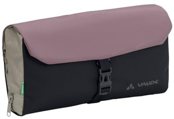 VAUDE Kulturbeutel WegaWrap, wasserabweisend, black/purple ash | Kosmetiktasche mit integriertem Spiegel – Zahnbürstenhalter und Aufhängehaken, 220g, 32cm Breite, 2,0 L Volumen