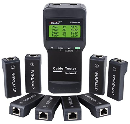 JOXLOVER Testeur de Fibre Optique, wattmètre Optique, NF8108-M Réseau numérique LAN Testeur de câble Rj45 5e, 6e Outil de traqueur de câble coaxial Mesurer la Longueur du câble réseau