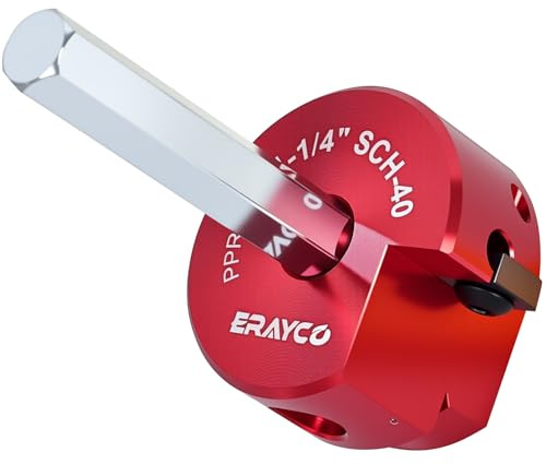 Erayco 1-1/4 PVC Pipe Reamer, Plastic Pipe Fitting Reamer Tool, Fit into Standard 1/2 Drills, PVC Fitting Saver for SCH40 PVC CPVC ABS Pipe (1-1/4 Inch)