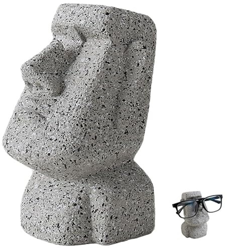 VALICLUD Moai-Statue Brillenhalter Aus Kunstharz Desktop-Brillenständer Für Sonnenbrillen Und Brillen Dekorativer Schreibtisch-Dekor Für Büro Zuhause Schule 1 Stück