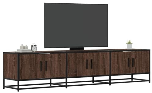 RMIHSJG TV-Schrank Braun Eichen-Optik HiFi Rack tv kommode tv Regal Couchtisch 180x35x41 cm Holzwerkstoff