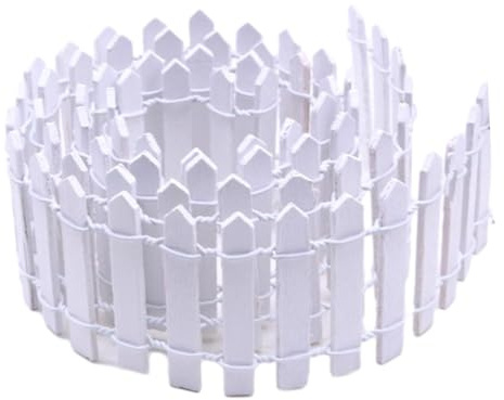 Miniatur-Feengartenzaun, 90 x 5 cm, für Puppenhäuser, Feengärten, Zubehör, Weiß, 5 x 90 cm