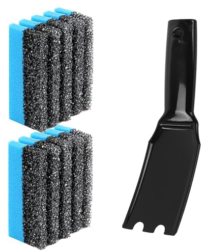 TonGass 12207 Cleaning Sponge and Grill Scraper for George Foreman Grill | Upgrade Scraper and Replacement Grill Sponge for Cleaning, Cleaning Tool for Most Other Indoor Grill with Grooves