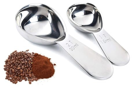 IMIKEYA Cucharas Medidoras de Acero Inoxidable con Escala Cucharas para Café y Leche Polvo Utensilios de Cocina Resistentes y Precisos para Medir Líquidos y Condimentos
