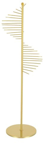 YPCDTL01 67 Freestanding Spiral Scarf Organizer - 30 Rods Metal Holder, Space Saving Hijab/Belt/Pants Rack for Closet, Clothing Store & Home