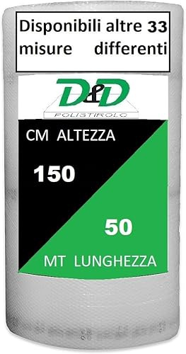 D. & D. Polistirolo - Pluriball per Imballaggio (H 150 cm x 50 mt/l)
