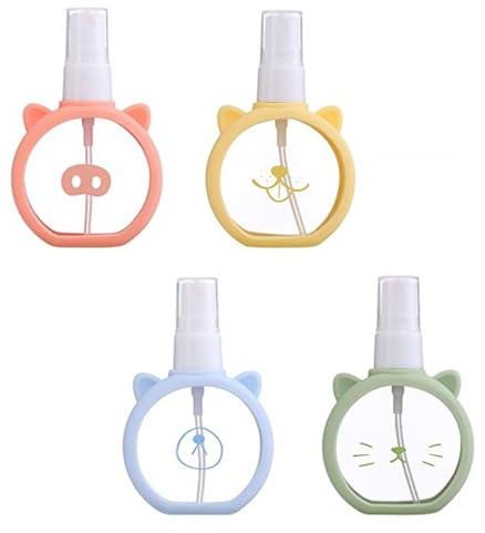 DECOMELODY Botellas de Spray de Viaje de Plástico 4 Piezas Pulverizador de Niebla Portátil para Maquillaje y Líquidos Diseño a Prueba de Fugas Colores Reutilizable Color Aleatorio
