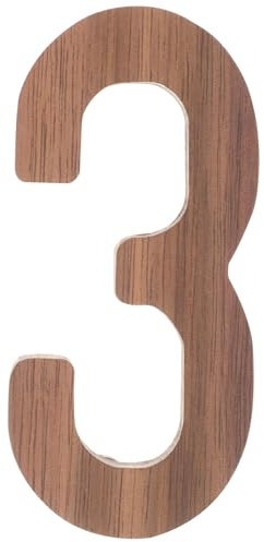 HOMSFOU Numéro de Maison Surdimensionné en Bois de Noyer Foncé, Chiffres 3d Magnétiques Solides, Plaque D'adresse Moderne pour Extérieur, Décoration de Porte Solide et Visible