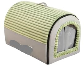 Generisch Geschlossenes Haustierhaus, waschbares Hundezelt for den Innenbereich mit Vorhang, abnehmbares warmes Katzenbett for kleine Tiere(Orange,XXL)