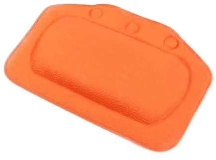 Badewannenkissen Tragbare Badewanne Kissen Kopfstütze wasserdicht mit Saugnäpfen PVC Kopf Nackenstütze(Orange)