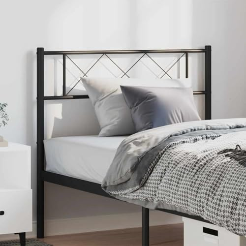 YunCangg Ersatz-Kopfteil Metall Schwarz 100 cm, pulverbeschichteter Stahl, stabile Beine, kompatibel mit runden Rohren, freistehend, für Schlafzimmer und Gästezimmer, Rückenlehne zum Anlehnen
