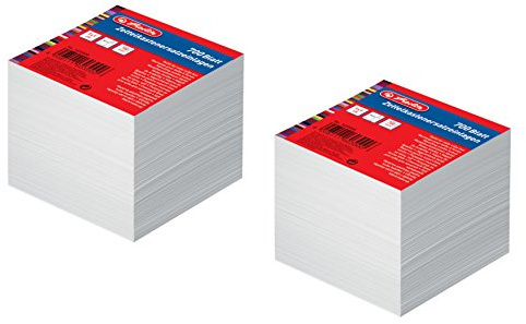 2x Herlitz Zettelbox Nachfüller / mit je 700 Blatt Notizblätter / Größe: 9x9x9cm