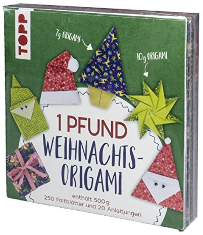 1 Pfund Weihnachts-Origami Papierset: 500 Gramm Origami-Papierset: 260 Faltblätter (15x15 cm) und 20 Anleitungen für weihnachtliche Origami-Modelle