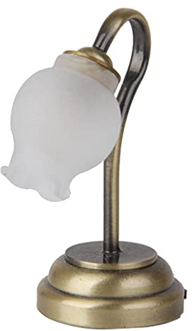 Fenteer 1:12 Puppenhaus LED Lampe Retro Schreibtischleuchte Tischlampe für Pupenstube Dekoration