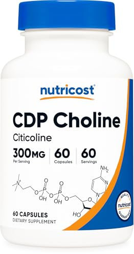 Nutricost CDP Choline (Citicoline) 300mg, 120 Veggie Capsules - Non-GMO, Vegan Friendly, Gluten Free