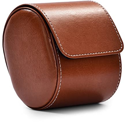 Oirlv Watch Box PU Leather Watch Storage Box for Travel Christmas Anniversary Birthday Valentines Day Gifts (Brown)