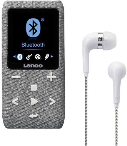 Lenco Xemio-861 - Bluetooth MP3-Player, 8 GB Micro SD-Karte, Bluetooth, FM-Radio, Voice Memo Funktion, 1,8 TFT-Display, E-Book Funktion, Speicher bis 64 GB, Farbe: Grau