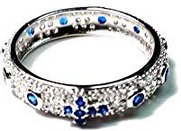 BLUSUPERSHOP 1 Ehering aus 925er Silber mit weißen und farbigen Zirkonia in Pavé-Fassung, rot, schwarz, weiß, grün, blau, Rosenkranz, Größe 10 bis 26 cm