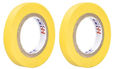 sourcing map 2Stk. Isolierband 10mm/0,39 breit 14,5M/47,5ft lang 0,15mm dick 400V 80C Gelb