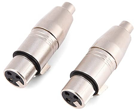Socobeta 2-teiliger XLR-zu-Cinch-Adapter XLR 3-polige Buchse zu Cinch-Buchse Audio-Mikrofon-Mikrofonanschluss
