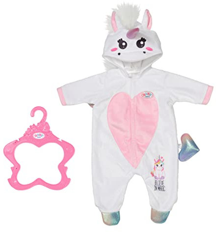 BABY born Einhorn Kuschelanzug, Strampelanzug in rosa weiß mit Flügeln und Einhorn-Kapuze, 832936 Zapf Creation