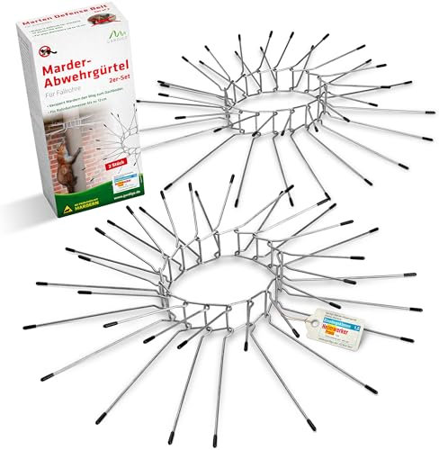 GARDIGO® Marderabwehrgürtel 2er Set für Fallrohre I Durchmesser Ø 100mm bis Ø 120mm I Marderabwehr aus galvanisiertem Stahl für Haus, Dachrinne und Baum I Marderschreck, Marderschutz Fallrohr