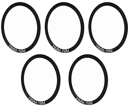 Sanmum 5 Stück Fahrrad Tretlager Ultraleicht Aluminium Legierung Schwungrad Nabe Spacer Dicke 1mm/2mm/3mm (Schwarz Durchm. 29 mm Dicke 1 mm)