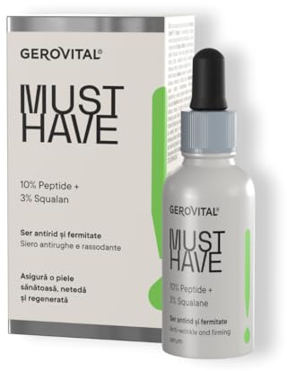 Gerovital Must Have Straffendes Gesichtsserum mit 10% Peptiden, 30 ml | Feuchtigkeitsspendende Anti-Aging-Pflege für ein glatter wirkendes Hautbild, unterstützt die Hautelastizität